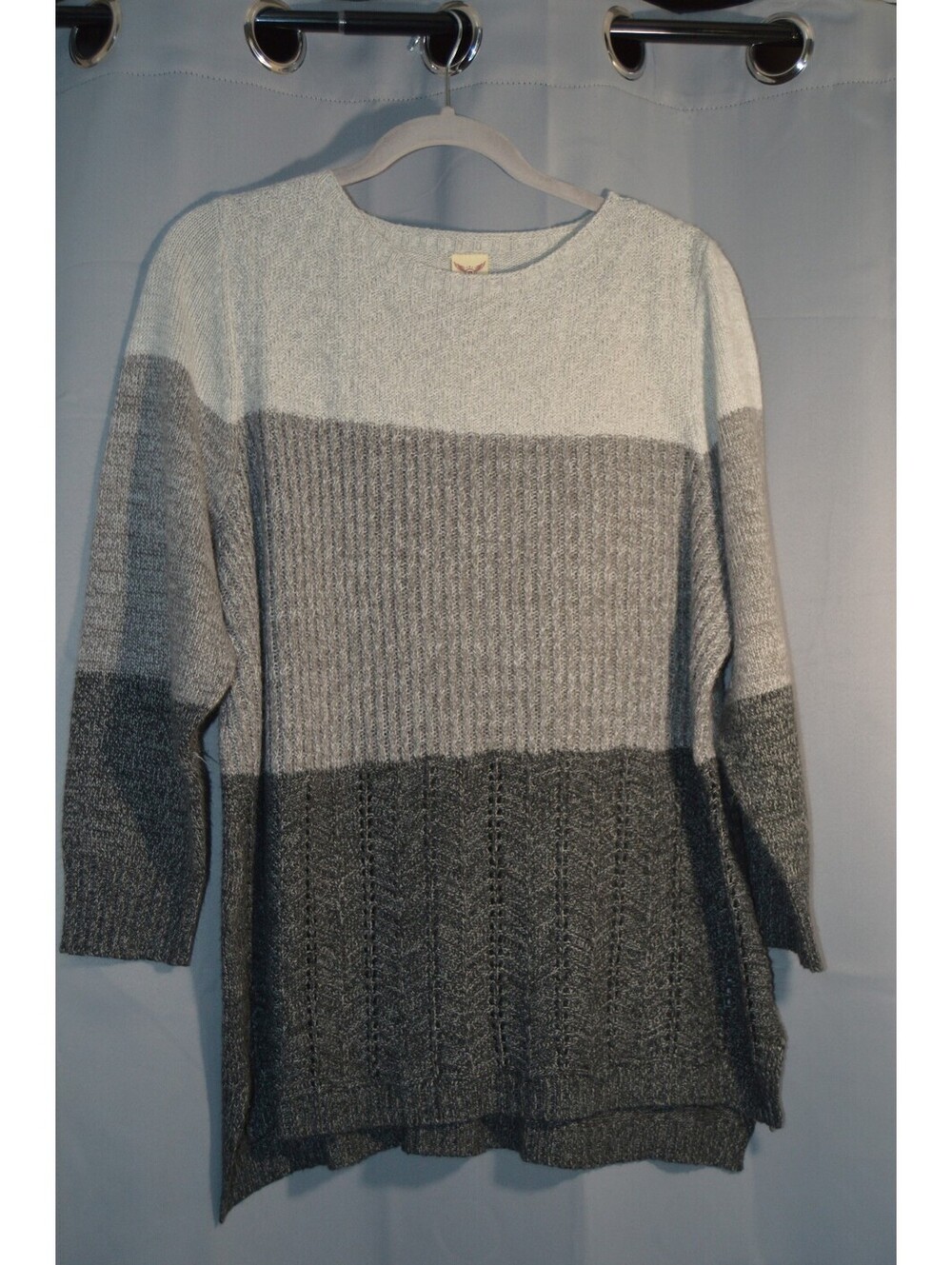 Faded Glory gray colorblock sweater 2X